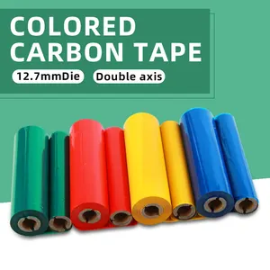 LTLL Custom 12.7mm Core 100mm 90mm 60mm Double Roll Core Black TTR Thermal Transfer Mixed/Wash/Resin Ribbon For Printer
