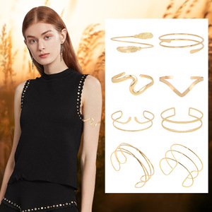 All'ingrosso della moda delle signore della sposa dorato metallo bracciale di apertura onda <span class=keywords><strong>serpente</strong></span> <span class=keywords><strong>braccio</strong></span> bracciale per le donne - Product Image 3