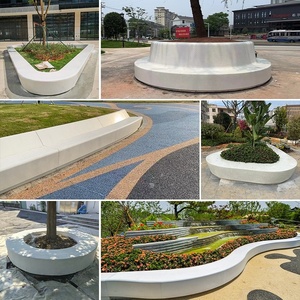 เก้าอี้คอนกรีตเปลือย GRC รูปทรง UHPC เฟอร์นิเจอร์กลางแจ้งสำหรับสวนสาธารณะ ลานกิจกรรม ต้นไม้ ริมสระน้ำ แบบกำหนดเองได้ - Product Image 2