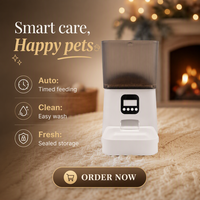 Distributeur automatique de nourriture pour animaux de compagnie portable de 7 L avec écran LCD, alimentation par batterie, distribution programmée et contrôle par application intelligente, boutons ABS