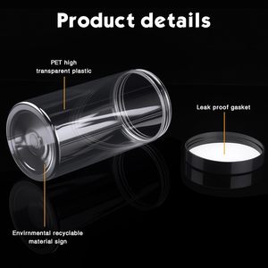 Bocaux en plastique de 2 oz 4 oz Bocaux transparents en PET à faces droites Noir Blanc Capuchons lisses pour le stockage des aliments - Product Image 3