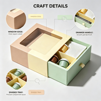 Boîte cadeau en papier pour macarons personnalisés, pour l'emballage de desserts et de bonbons