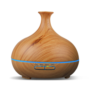 Minigo 500ml difusor ultrasónico de aceite de grano de madera humidificador esencial de viaje con 1 año de garantía para uso doméstico - Product Image 1