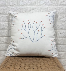 Funda de Cojín Cuadrada de Algodón Bordado con Diseño de Plantas, Estilo Nórdico, Decorativa - Product Image 2