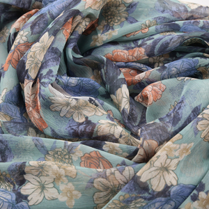 Coréen Belle Lumière En Crêpe de <span class=keywords><strong>Soie</strong></span> Imprimé Floral Imprimé En Mousseline De <span class=keywords><strong>Soie</strong></span> Georgette Tissu Pour Robe - Product Image 4