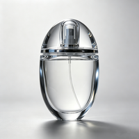 Flacon de parfum unique en forme d'œuf transparent de 100 ml, flacon pulvérisateur portable, flacon cosmétique de voyage avec boîte d'emballage