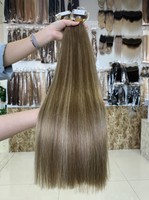 Fournisseur de cheveux brésiliens en gros, cheveux humains double trame, couleur coréenne # Extensions de cheveux à 4 bandes