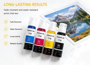EBEST Bottiglia d'Inchiostro di Alta Qualità 114 Compatibile con Epson ECO Tank 8500 8550, Inchiostro a Base d'Acqua per <span class=keywords><strong>Stampanti</strong></span> a Colori - Product Image 6