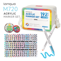Lot de Marqueurs à Encre Liquide Acrylique 192 Couleurs Prêts à l'Emploi (RTS) – Système Sans Encre – Idéal pour DIY sur Roche, Toile, Stock PET