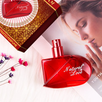 Conjunto de Perfume de fragancia ligera para mujer en forma de corazón Spray corporal para mujer de larga duración con Perfume en forma de corazón rojo Love Story