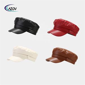 قبعة كحلي جلدية عالية الجودة ، قبعة مثمنة من الأعلى مسطحة ، قبعة رسام فنية عتيقة ، قبعة بسيطة للصبيان - Product Image 2