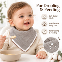 Bavoirs triangulaires en mousseline pour bébés de 6 à 36 mois, doux, absorbants, ajustables, pour la bave et la dentition, pour nouveau-nés