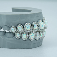Personnalisé Glacé Hip Hop Bling VVS Moissanite Grillz 8 sur 8 Open Face Grillz Creux 925 Sterling Silver Moissanite Grillz