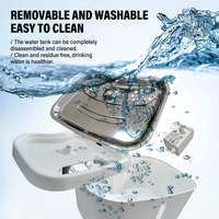 Fontaine à eau sans fil pour animaux domestiques Fenêtre de niveau d'eau 2.5L/84oz Distributeur d'eau pour chat Lumière LED Bol à boire pour chiens ou chats