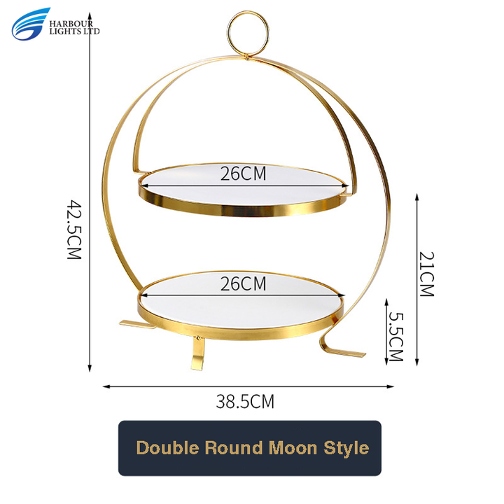Three Layers Golden Stainless Steel Round Frame Triangle Chafing Dish ...