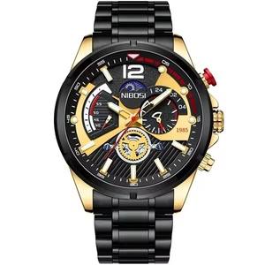 กําหนดโลโก้ของคุณเอง <span class=keywords><strong>1985</strong></span> <span class=keywords><strong>Nibosi</strong></span> 2591 นาฬิกานาฬิกาสําหรับชายควอตซ์นาฬิกาแฟชั่นLuminous Chronograph Hommes Montre Reloj - Product Image 2