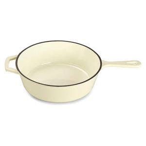 <span class=keywords><strong>Olla</strong></span> Holandesa de <span class=keywords><strong>Hierro</strong></span> <span class=keywords><strong>Fundido</strong></span> Esmaltado Blanco con Doble Asa, <span class=keywords><strong>Olla</strong></span> Profunda para Uso Versátil en la Cocina, para Hornear Pan, Sopa y Caldos - Product Image 3