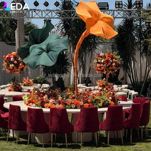 Decoración para Eventos y Bodas LEDA, Nuevo Telón de Fondo Metálico Colorido Personalizado con Grandes Flores de Loto - Product Image 3