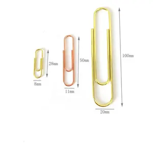 28毫米黄铜圆形纸夹散装金属玫瑰金纸夹