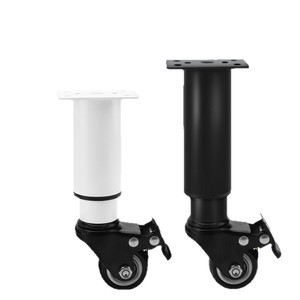 Pieds de table mobiles modernes et simples en bois noir avec freins pour meubles de chevet et de café, roulettes de meuble à roulement silencieux - Product Image 3
