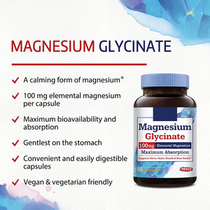 OEM Magnesium glycin at kapseln Vegane Magnesium kapseln Entspannung Magnesium pillen für die Gesundheit von Muskeln und Nerven - Product Image 2