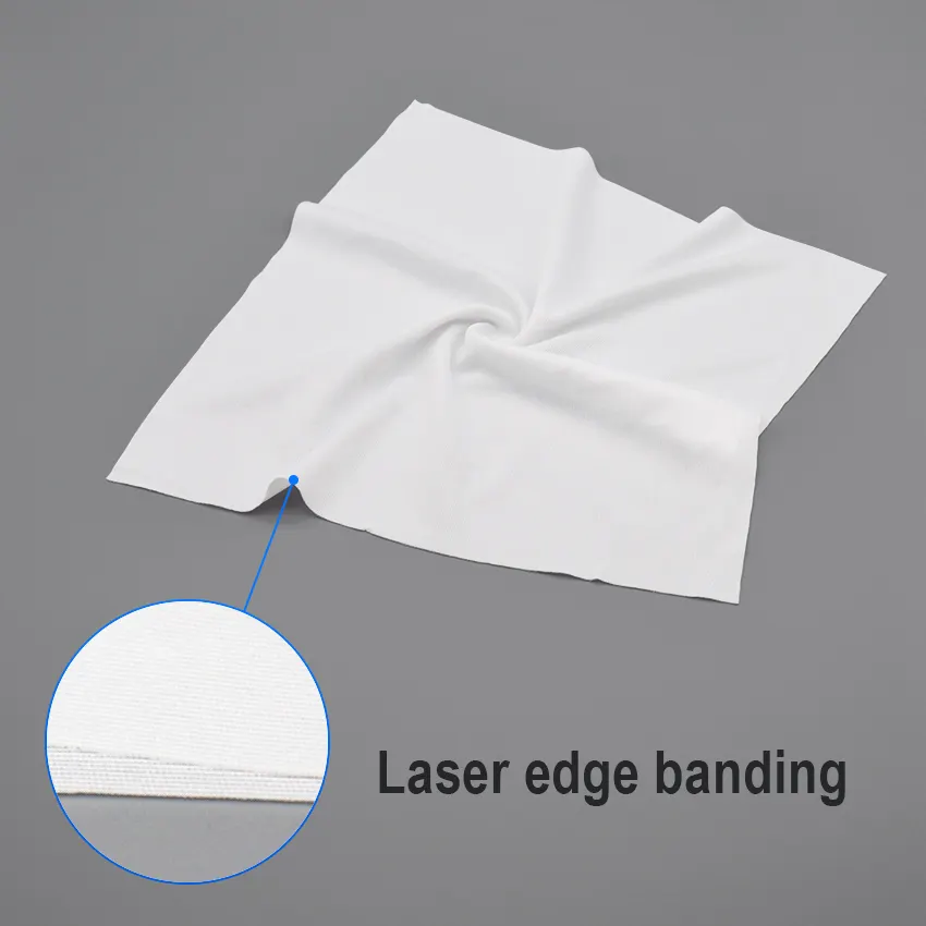100-Klasse Laser Kantenversiegelung antistatische staubfreie Reinigungstuch 4 * 4 Zoll 100% Polyester Reinigungsraum Wiper 3009