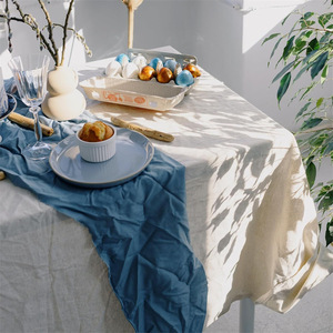 BY110705 fait à la main Style moderne 42*42cm serviette carrée doux coton lin couverture de Table occidentale pour les événements de mariage fêtes 100% lin - Product Image 3