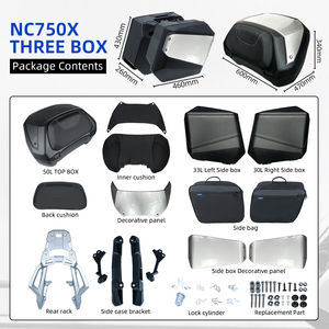 Venta Directa de Fábrica: Juego de 3 Maletas Laterales y Baúl Trasero para Motocicleta (50L, 33L, 30L) Compatible con Honda NC750X - Product Image 4