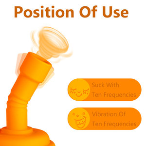 Orange Sucker <b>Vibrator</b> Portable Adult Sex Toy With Vibration And Suction Function - Product Image 3