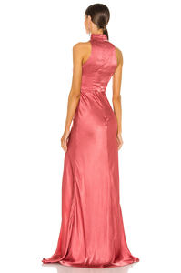 فستان تشي باو صيني للسيدات بدون أكمام صيفي سادة بأزرار ضيق من الساتان مع شق طويل للنساء - Product Image 3