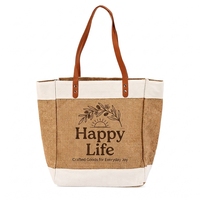 Sac de shopping en jute et lin, sac fourre-tout réutilisable, sac à bandoulière décontracté pour les courses quotidiennes et les voyages