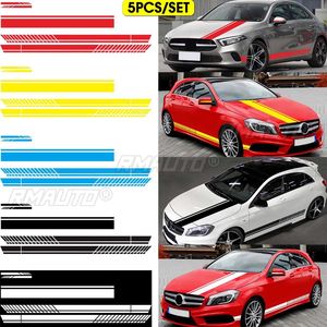 5Pcs Car Side Body Racing Strip Sticker Mirror Cover <b>Vinyl</b> <b>Decal</b> Stickers Anti-scratch Universal - Product Image 1