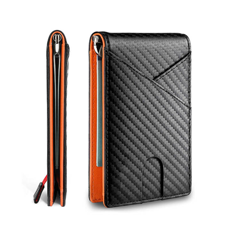 mens rfid blocking carbon fiber slim wallet