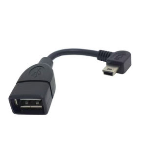 USB 2,0 a hembra OTG a ángulo izquierdo 90 grados Mini B 5PIN Cable macho 10cm - Product Image 1