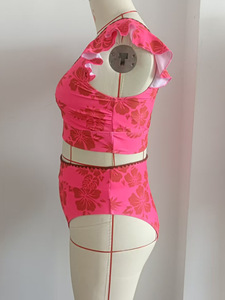 Traje de Baño Bikini de Dos Piezas para Mujer, Talla Grande, Cintura Alta, Estampado Floral, Cuello en V, Estilo 2026, Venta al Por Mayor - Product Image 5