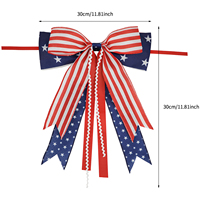 Ruban personnalisé petit nœud patriotique motif drapeau rayé étoile pour la Fête de l'Indépendance, le Memorial Day et le 4 juillet