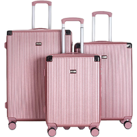 Valise de voyage rétro ABS Ensemble de 3 pièces Système de freinage antiblocage Valise d'ordinateur Ensemble de sacs à bagages