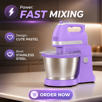 Batteur sur socle électrique 300W, outils simples à une touche, contrôle à 5 vitesses, fonction turbo, 3,5L, acier inoxydable, auto-rotatif, usage domestique