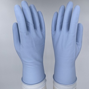 ถุงมือยางลาเท็กซ์กันน้ำสีพาสเท<span class=keywords><strong>ล</strong></span>สีฟ้าอ่อนใช้ในครัวเรือนถุงมือทำความสะอาดจานแบบใช้ซ้ำได้ถุงมือล้างจานสำหรับห้องครัวสมัยใหม่ - Product Image 2