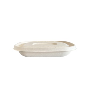 Bagasse Lids 8.85x 6.88x0.59Inch Sugar Cane Fiber Lids For Lunch Box Compostable Takeaway Sugarcane Bagasse Boxes Lid