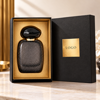 Flacon de parfum de luxe en verre 50ml 1.7oz, texture pierre craquelée, corps gris anthracite, capuchon noir brillant, vente en gros