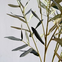 KEWEI 1540 Fournisseur d'or Feuille d'olivier artificielle en soie à 4 branches pour décoration maison et événements