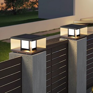 Lámpara Solar Moderna de Pilar para Exteriores, Impermeable, de Cristal, para Patio, Puerta, Pared, Valla - Product Image 1