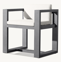 BAHIA luxe tous temps Patio jardin hôtel plage salle à manger ensembles extérieur Durable en aluminium enduit de poudre fauteuil de salle à manger