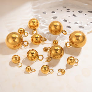 Boule en <span class=keywords><strong>acier</strong></span> inoxydable simple cercle solide perle pendentif pour collier à faire soi-même Bracelet pour accessoires de fabrication de bijoux - Product Image 3