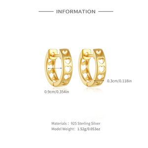 CANNER Boucles d'oreilles créoles tendance en argent sterling S925, cœur lisse et creux, cadeau de luxe léger pour femme, vente en gros - Product Image 6