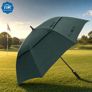 68 Inch Golf <b>Umbrella</b> Double Canopy Windproof Waterproof <b>Large</b> Automatic Open Fiberglass Frame Rain <b>Umbrella</b> - Product Image 1