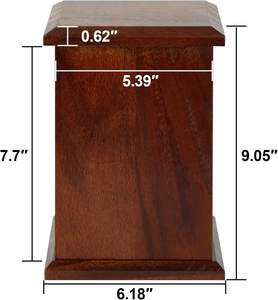 Urnas de Cremación de Madera Hechas a Mano para Cenizas Humanas, Urna Moderna para Adultos con Cruz y Árbol, Caja Funeraria para Cenizas - Product Image 2