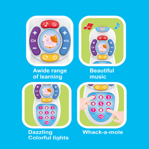 Jouet télécommandé multifonctionnel anglais pour enfants, avec dessins animés, musique et jeux, jouet éducatif pour l'apprentissage, activité sensorielle pour bébés - Product Image 3