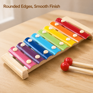 <span class=keywords><strong>Mini</strong></span> xilófono de madera colorido para niños, juguete de teclado de <span class=keywords><strong>piano</strong></span> de 8 notas con mazos, regalo educativo musical Montessori para niños y niñas - Product Image 2